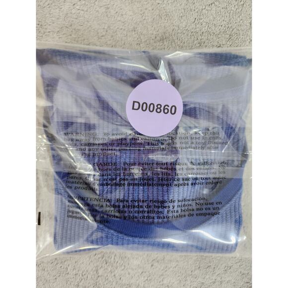 NEW Pacsun Est PAC 1980 Samantha Cropped Waffle Knit T-Shirt Size S Blue Stretch - Picture 10 of 10